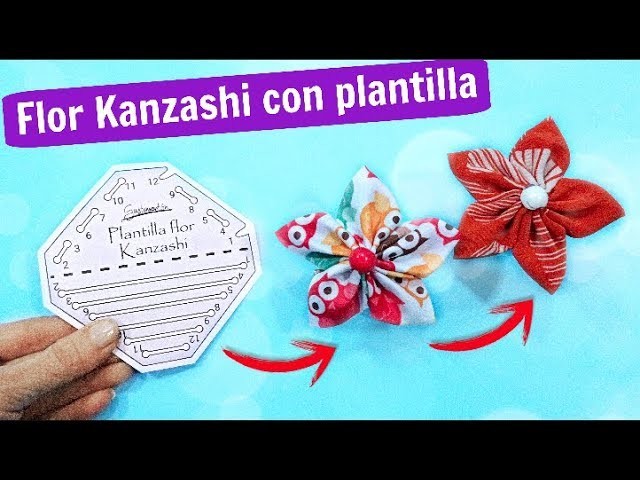 ► DIY FLORES KANZASHI con plantilla . MANUALIDADES FÁCILES