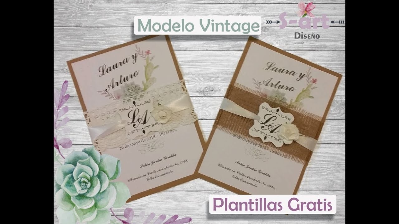 DIY: Invitación boda vintage + plantillas gratis