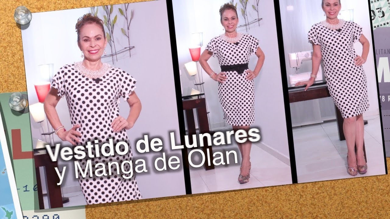DIY Vestido de Lunares y Manga en Olan   Polka dot and Sleeve Dress in Olan-Omaira tv
