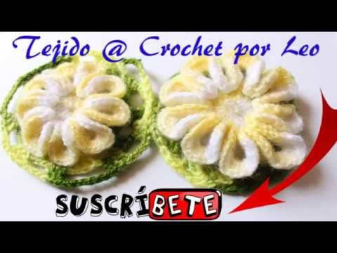 Flor Tejido  a Crochet por Leo PASO A PASO