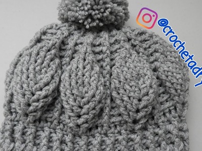 Gorro Hojas Relieve ????. Crochet Adriana