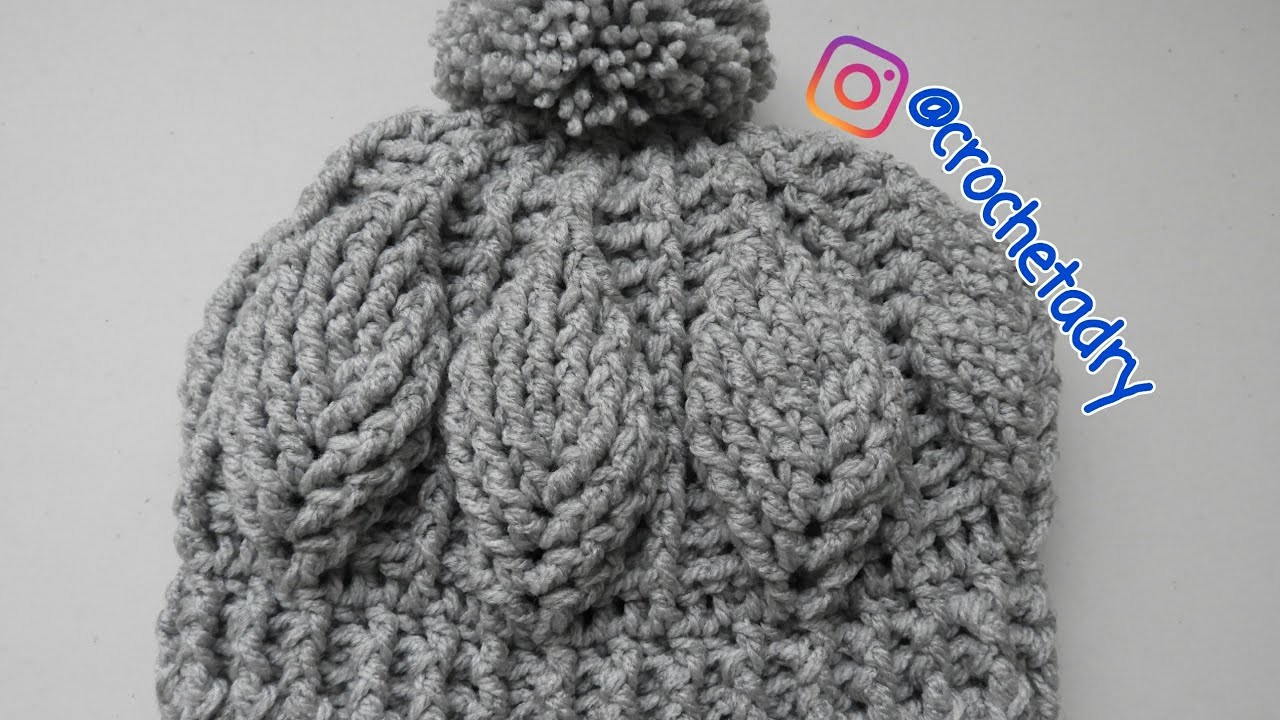 Gorro Hojas Relieve ????. Crochet Adriana