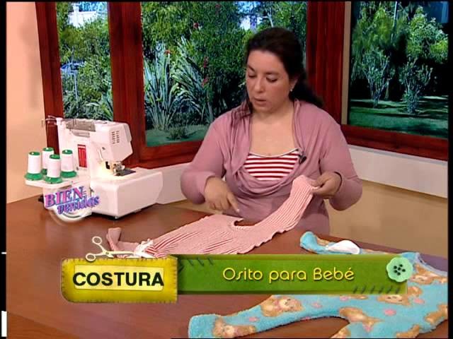 Mariela Cañete - Bienvenidas TV - Explica la costura de un Osito para Bebé.