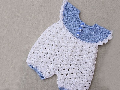 Pelele, enterizo, mameluco, ranitas  o enterito de bebe a crochet muy fácil y rápidoMAJOVEL CROCHET