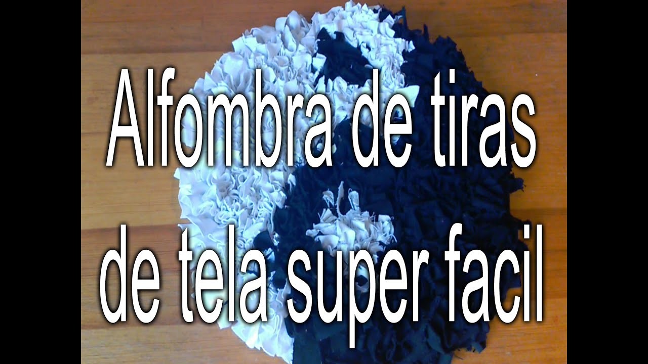 Alfombra con tiras de telas super facil del yin y el yang