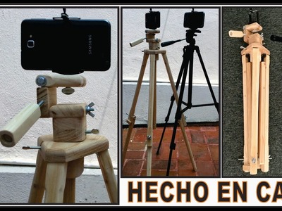 CÓMO HACER TRIPODE CASERO de madera para cualquier tipo de cámara o smartphone DIY WOODWORK