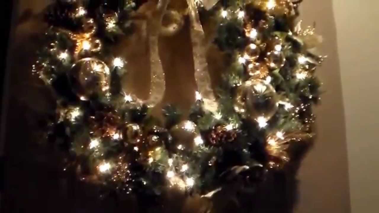 Como hacer una corona con luces navidena