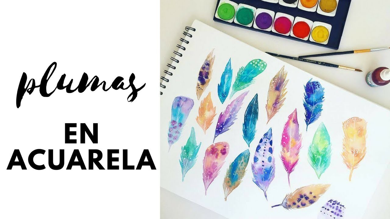 Plumas en acuarela - Sole
