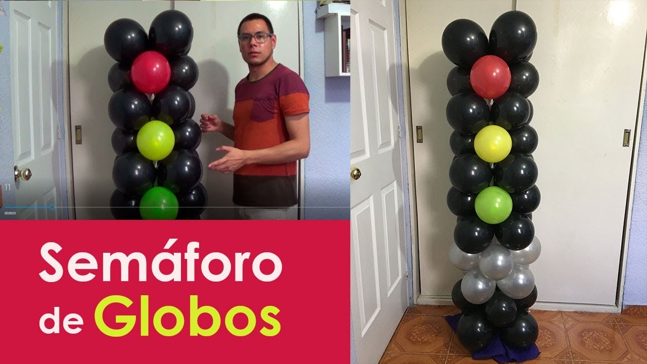 Semaforo de globos fiesta cars