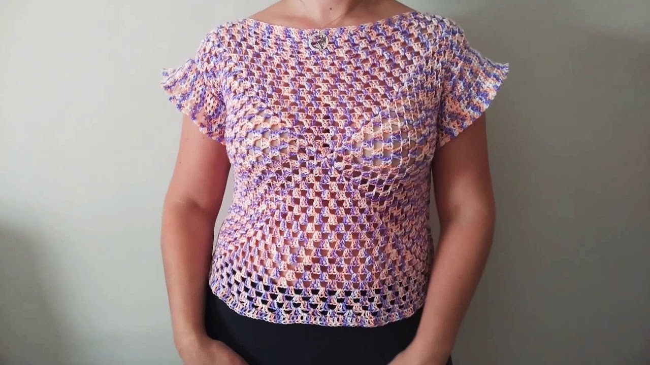 Blusa de crochet modelo Granny square