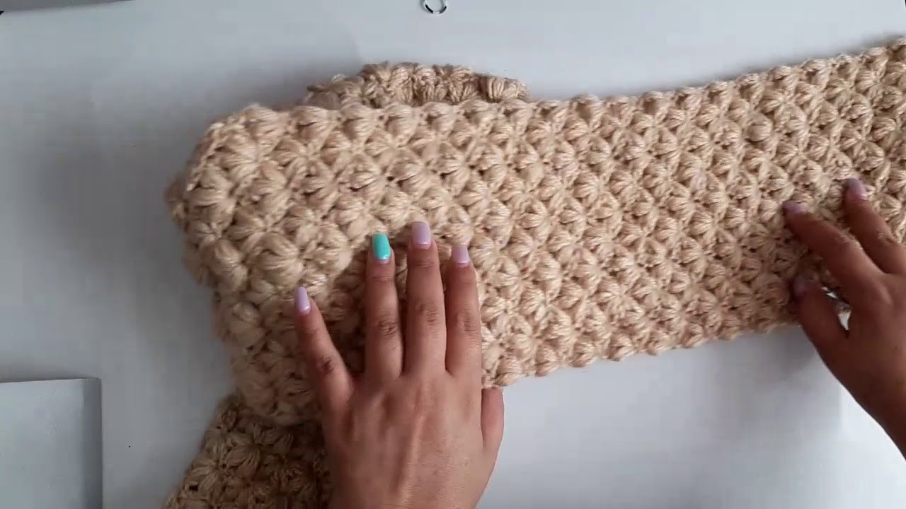 Bufanda a crochet - crochet scarf - tejido con punto fantasía