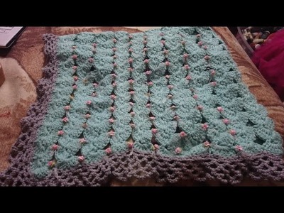 Cobija tejida a crochet con flores  Muy bnita, fácil y rápido
