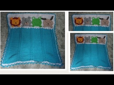 COBIJA TEJIDA A CROCHET DE ANIMALITOS PARTE 1 COBIJA