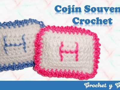 Cojín souvenir – recuerdo tejido a crochet (bautizos y baby shower)