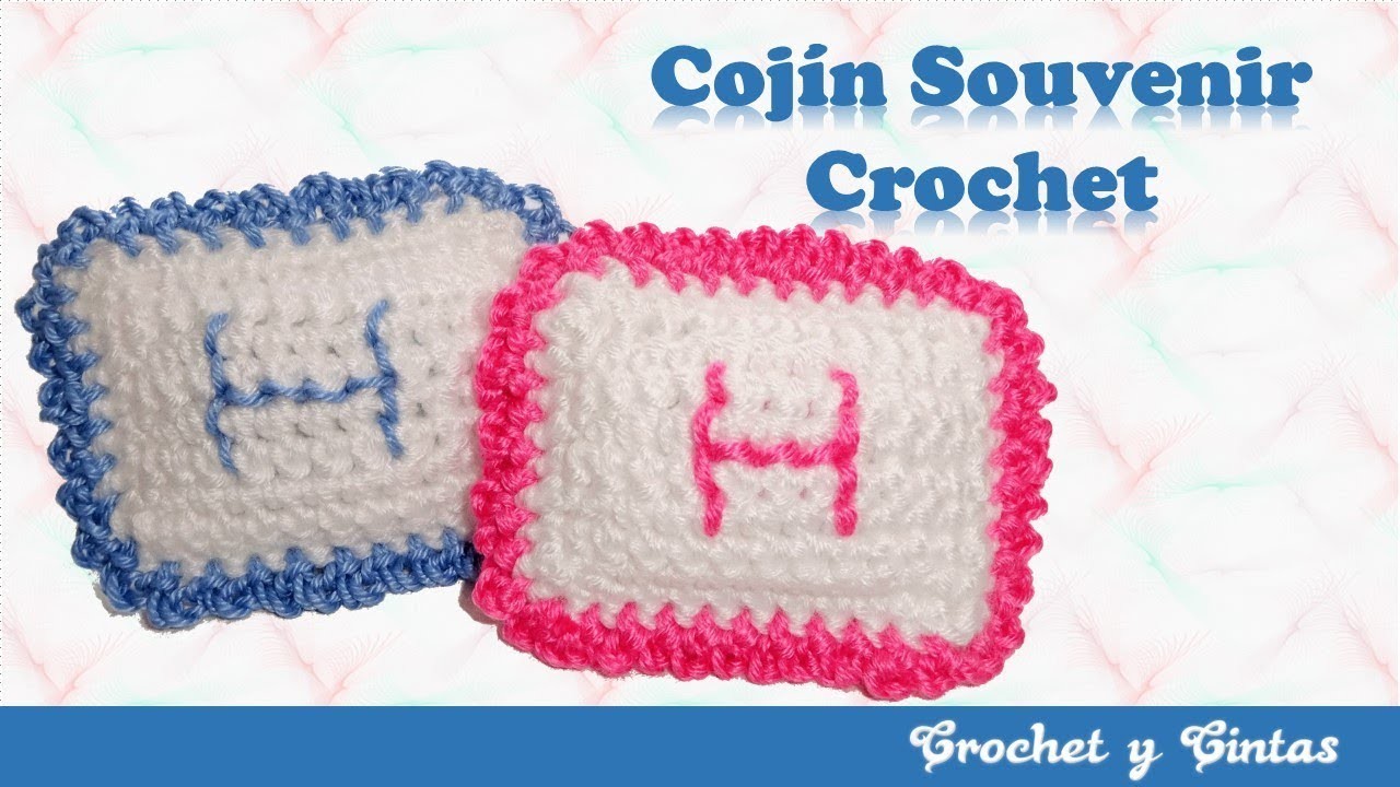 Cojín souvenir – recuerdo tejido a crochet (bautizos y baby shower)
