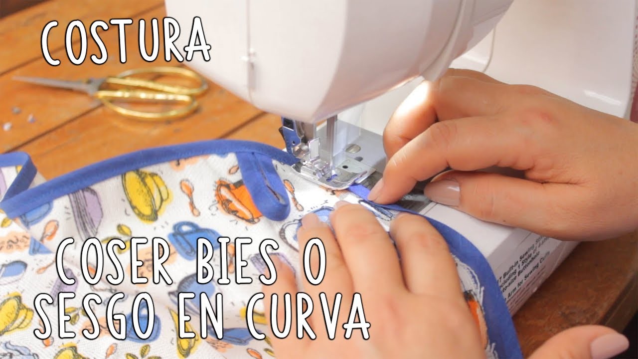 Como coser un sesgo o bies en partes curvas *sewing school benningers*