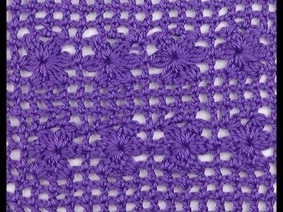 Crochet: Punto Enrejado con Flor # 7