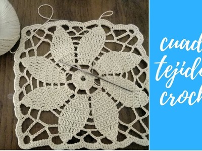 Cuadro con flor tejido ha crochet. facil crochet