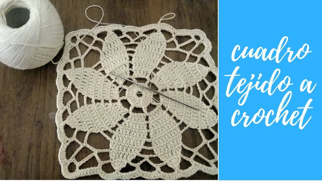 Cuadro con flor tejido ha crochet. facil crochet