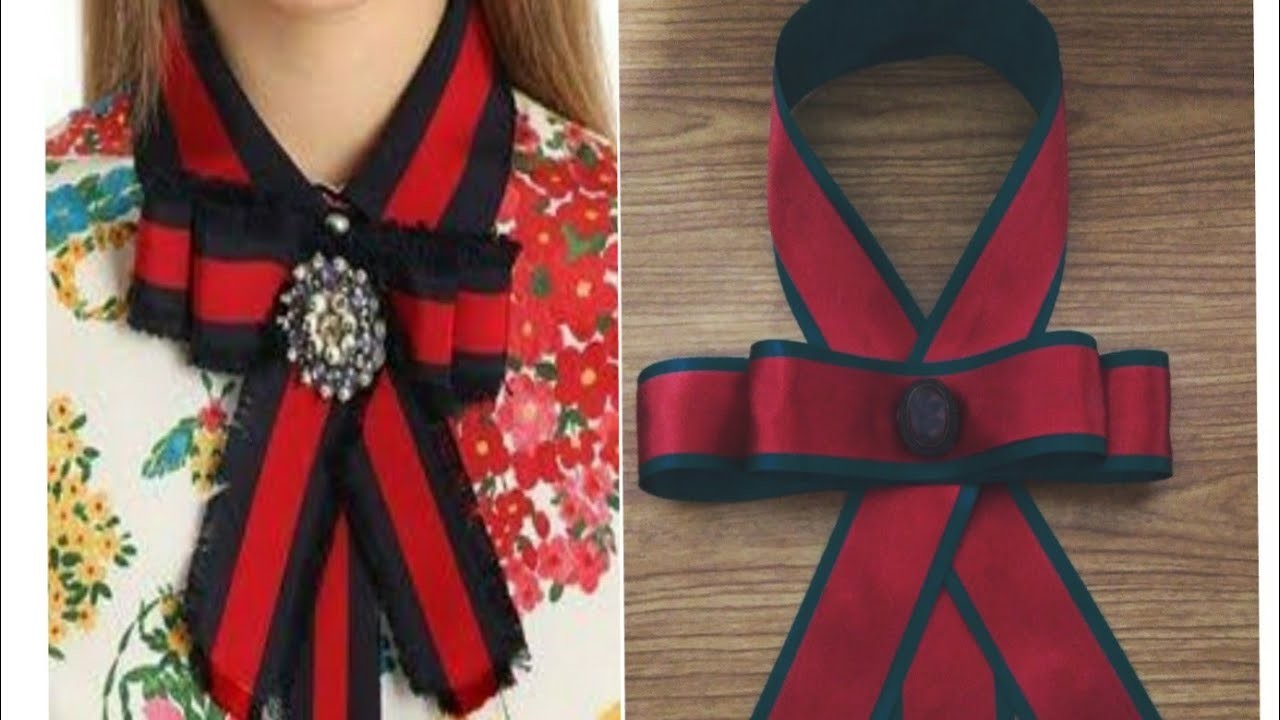 DIY,  collar con moño tipo Gucci !  Para combinar con tus blusas.????????????????