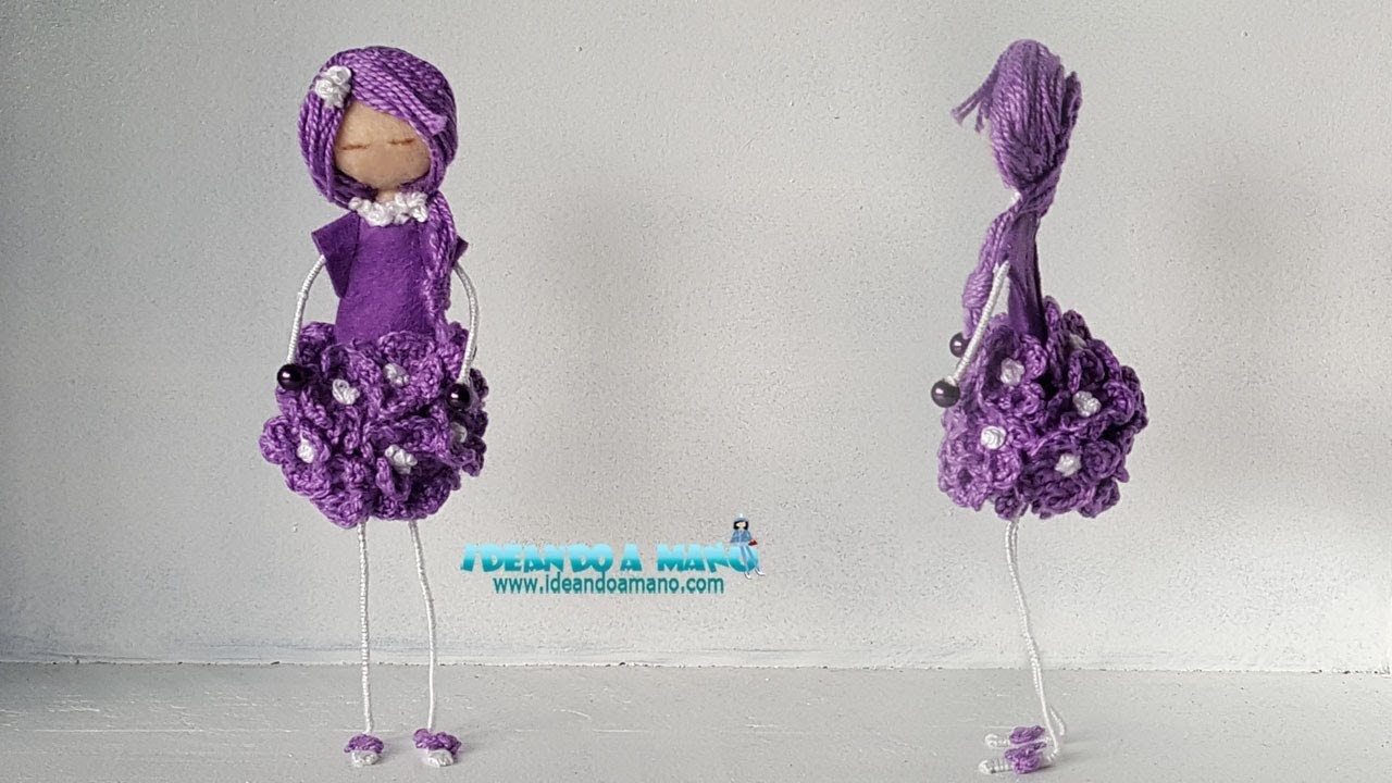 DIY muñeca flores de crochet