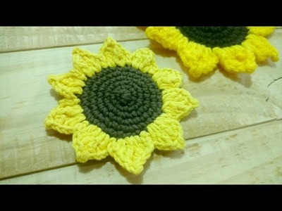 Flor Girasol tejido a crochet - Tutorial paso a paso