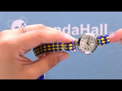 Pandahall DIY tutorial de reloj de pulsera hecho por abalorios de dos agujeros