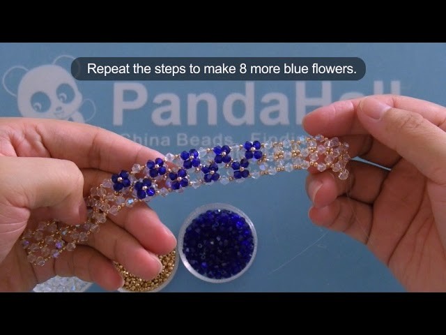 PandaHall Tutorial en video sobre cómo hacer una pulsera de cristal bicono