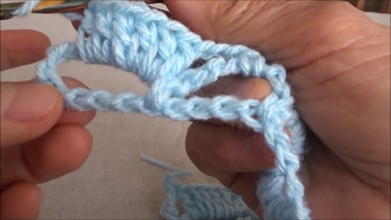 Puntada a crochet sencilla de  dos vueltas