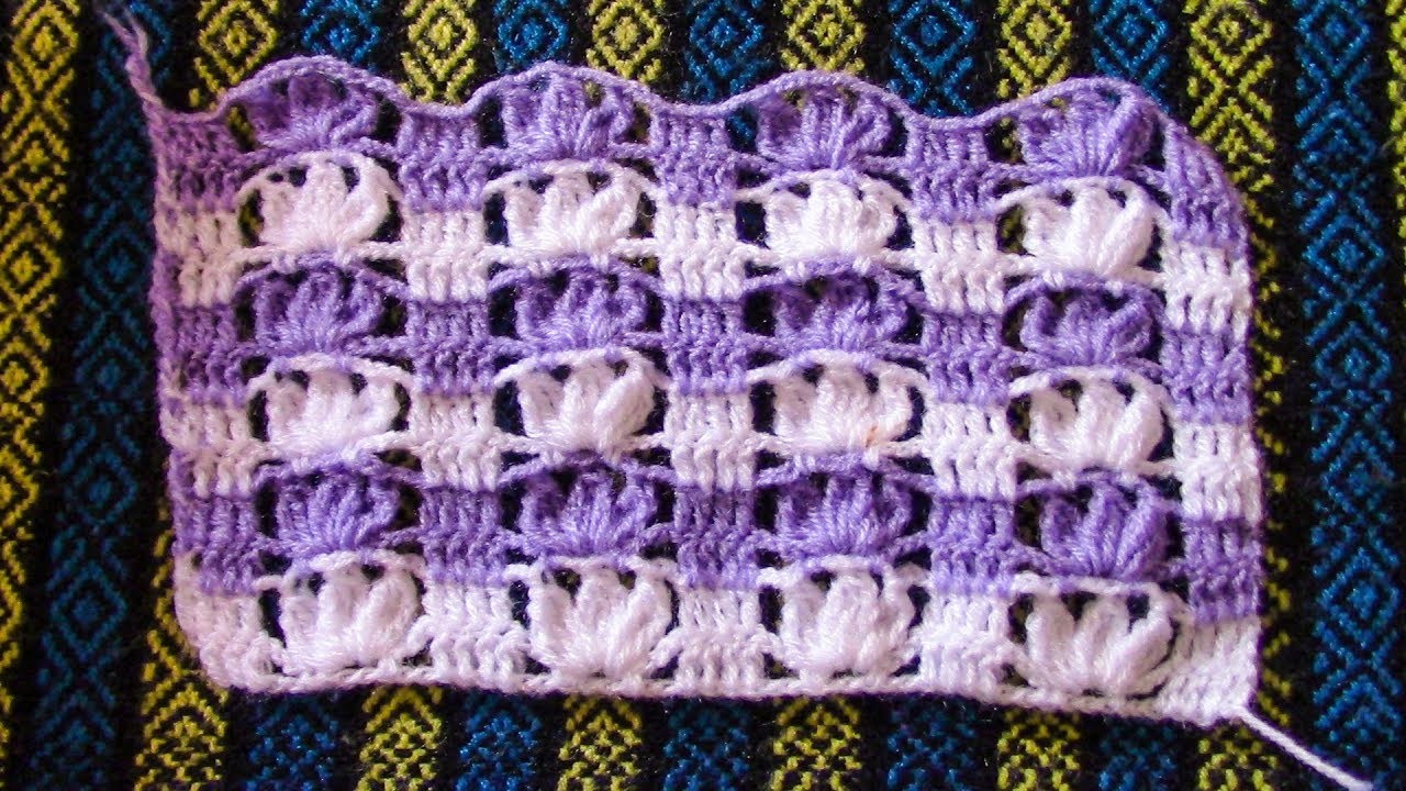 Punto a crochet fácil de tejer para Mantitas de bebe, suéteres, chalecos y bufandas paso a paso