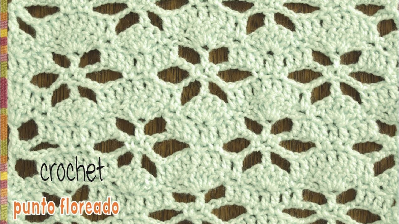 Punto floreado calado vintage tejido a crochet. Tejiendo Perú
