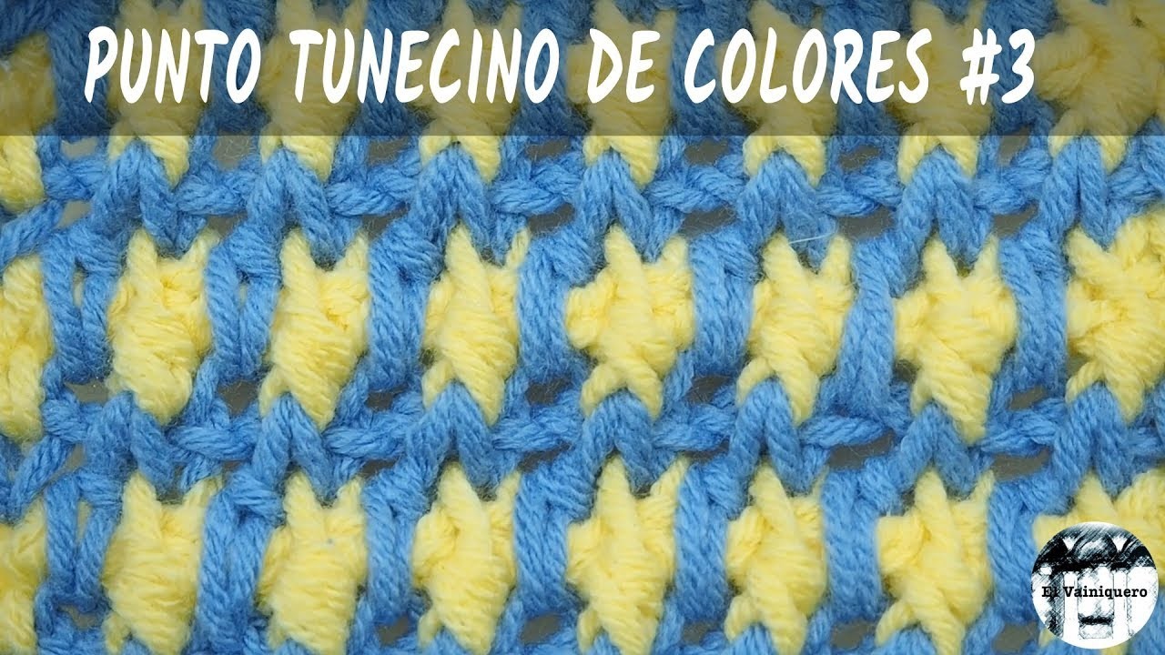 Punto tunecino de colores #3 - Crochet tunecino - Tutorial paso a paso