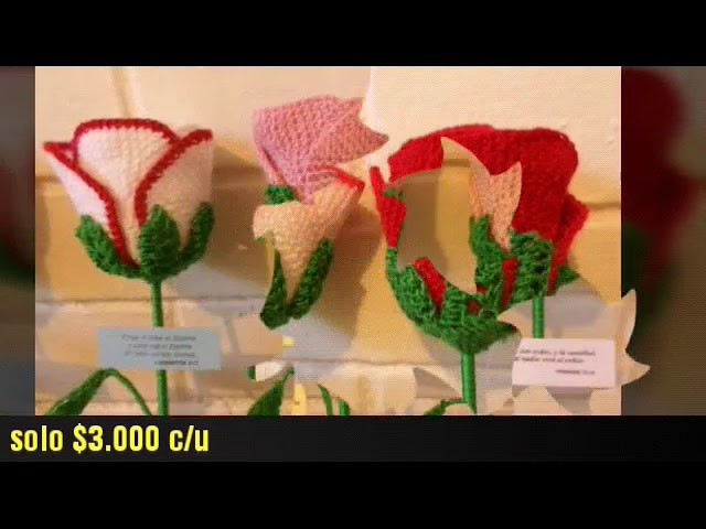 Rosas tejidas a crochet