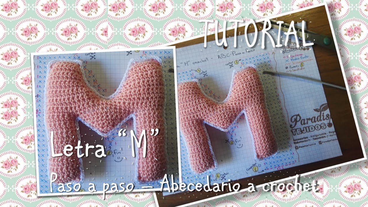 Tutorial Crochet ganchillo letra M - paso a paso abecedario
