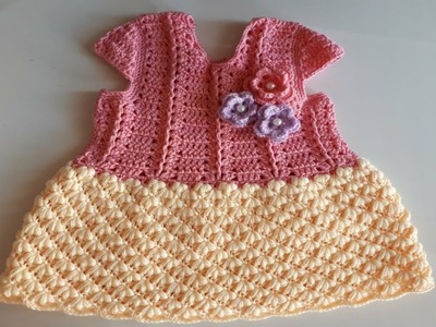 Vestido a crochet - ganchillo - vestido tejido - para bebé - parte # 2