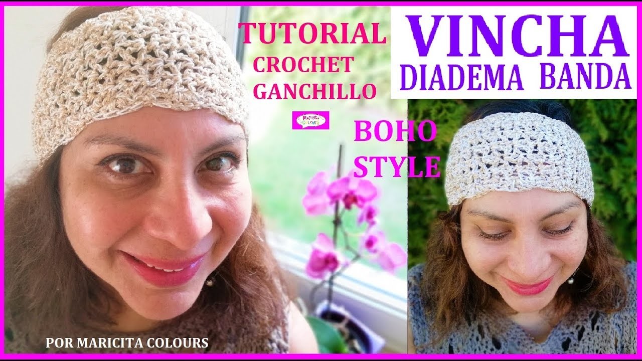 Vincha en Boho Style a Crochet con TALLAS Tutorial por Maricita Colours