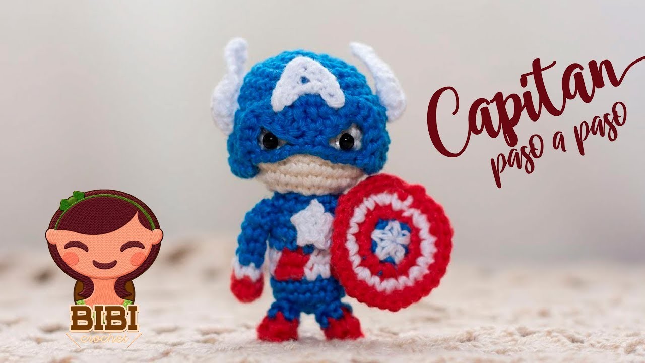 Amigurumi | como hacer a Capitan America en crochet | Bibi Crochet