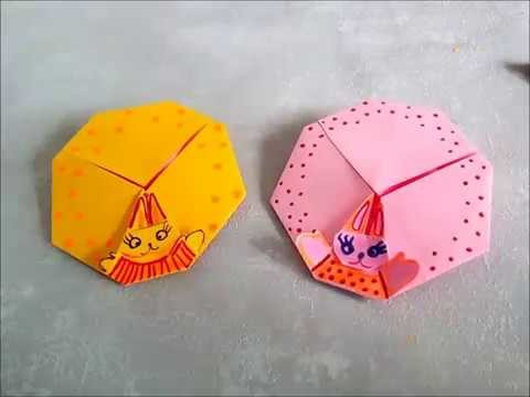 Aprende a hacer sobres de papel. Huevo de Pascua con Conejito. Origami