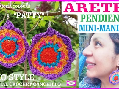 Aretes Mini Mandala en BOHO STYLE a Crochet "Patty" Tutorial por Maricita Colours