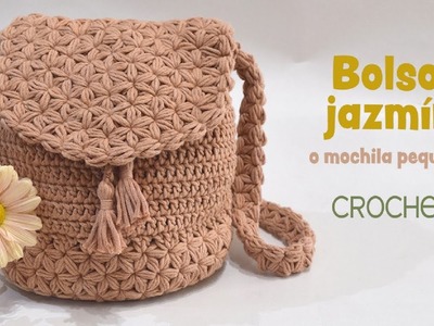 Bolso Jazmín (mochila pequeña) tejido a crochet. Tejiendo Perú