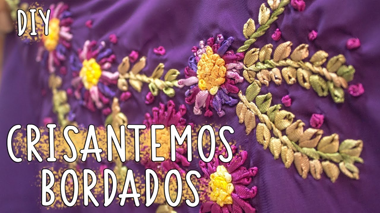 Bordado a mano: Flores con Puntada pistilo.Hand made Embroidery benningers :pistil stitch flowers
