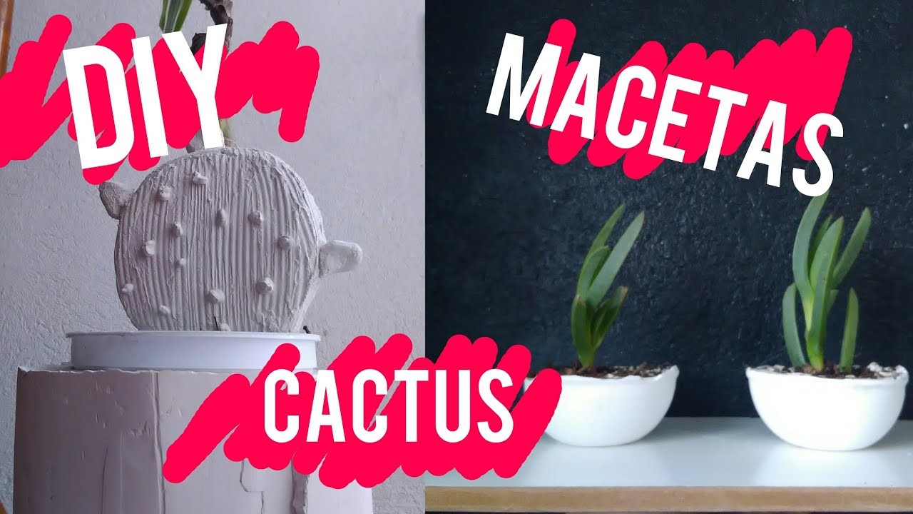 Cactus y macetitas de cemento blanco | DIY | Sally Martín