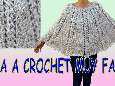 Capa a crochet - muy facil  y rapida de tejer -tejido a ganchillo - crochet winter shrug. shawl
