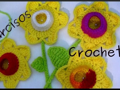 Como hacer NARCISOS #flor en tejido crochet o ganchillo tutorial paso a paso. Moda a Crochet