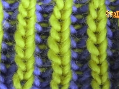 Cómo Tejer Punto INGLÉS REVERSIBLE COLORES -2 Color Brioche Stitch - 2 agujas(496)