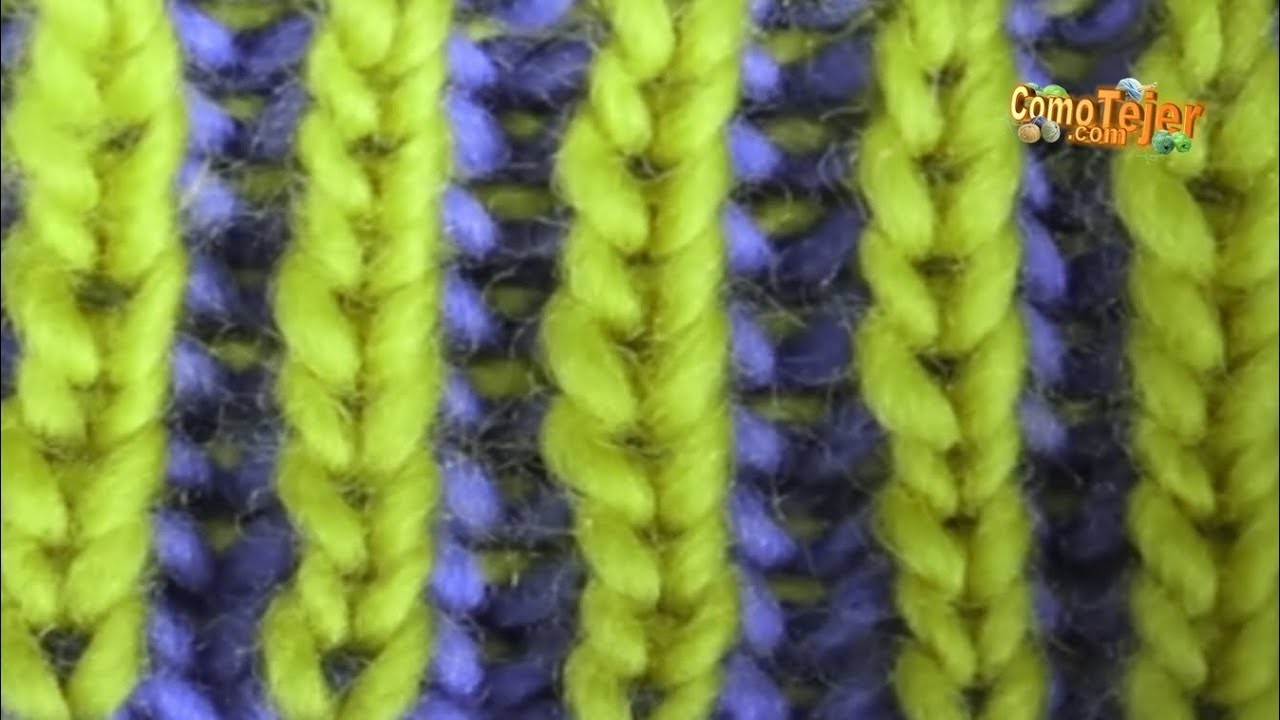 Cómo Tejer Punto INGLÉS REVERSIBLE COLORES -2 Color Brioche Stitch - 2 agujas(496)