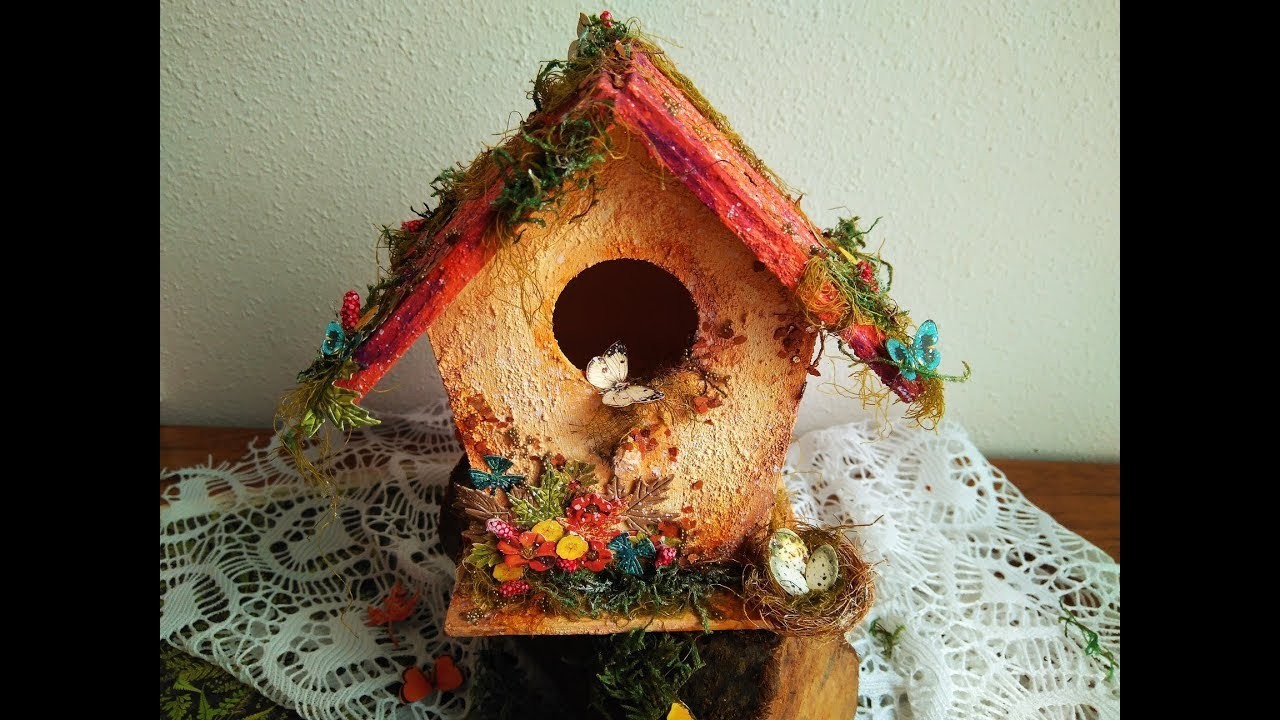 Cómo transformar una casita de pájaros de 1€ - TUTORIAL - Wooden Bird House