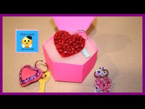 DIY! llaveros en forma de corazon (DIY heart keychain)