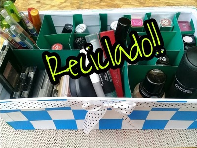 DIY: Organizador de Maquillaje Reciclado.Recycled Makeup Organizer!!