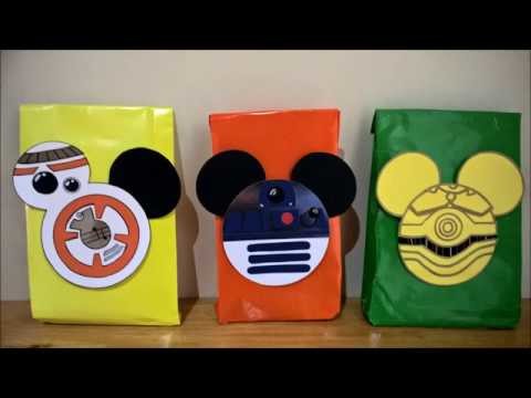 DIY Star Wars Mickey  R2D2, C3PO, BB8, para bolsitas de regalo, dulceros, guirnaldas.